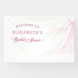 Elegantes weiches rosa Brautkleid Brautparty Banner