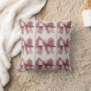 Elegantes weiches rosa Schleifen-Wurfkissen – Chic Kissen