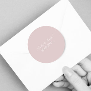 Elegantes Weichrosa Save the Date Runder Aufkleber