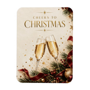 Elegantes Weihnachten, Champagner-Tost Luxuriöse F Magnet