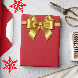 Elegantes Weihnachten Einfarbig Rot Geschenkpapier