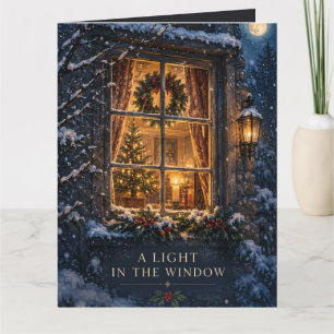 Elegantes Weihnachten, gemütliches Licht im Winter Karte