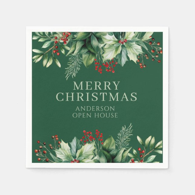 Elegantes Weihnachten  Serviette (Vorderseite)