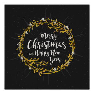 Elegantes Weihnachten wünscht Plakat Poster