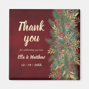 Elegantes Weihnachts-Botanik-Hochzeitsgeschenk Magnet
