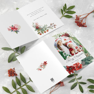 Elegantes Weihnachts-Botanisches Foto Feiertagskarte