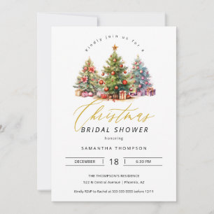 Elegantes Weihnachts-Brautparty QR Code Foto Einladung