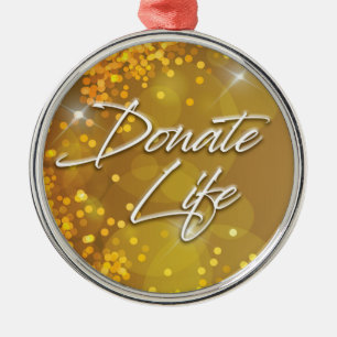 Elegantes Weihnachts-Dekor Gold Donate Life Ornament Aus Metall