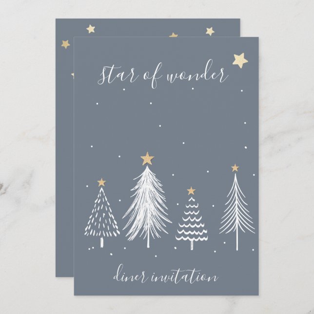 Elegantes Weihnachts-Dining-Party Einladung (Vorne/Hinten)