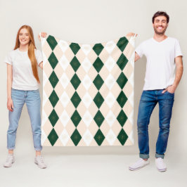 Elegantes Weihnachts-Harlequin-Muster mit Schneefl Fleecedecke