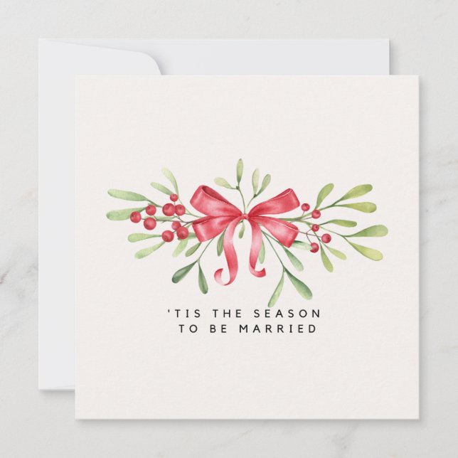 Elegantes Weihnachts-Hochzeitssemble Brautparty Einladung (Vorderseite)