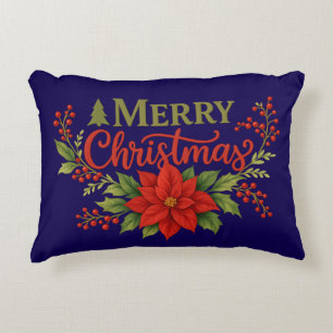 Elegantes Weihnachts-Kissen mit floralem Muster Dekokissen