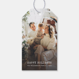 Elegantes Weihnachts-Minimalistisches Foto Geschenkanhänger