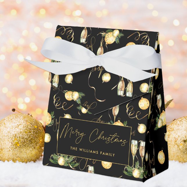 Elegantes Weihnachts-Party Black & Gold Geschenkschachtel (Von Creator hochgeladen)