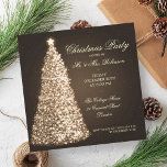 Elegantes Weihnachts-Party Einladung<br><div class="desc">Elegantes Weihnachts-Party / Hochzeitsempfang Party / Abendessen Party / Feierabend / Firmenweihnachtsschablone mit glitzerndem / funkelnd Weihnachtsbaum Gold auf Braun. Beeindrucken Sie Ihre Freunde mit diesem anspruchsvollen und formalen Einladungs-Design. Vollständig anpassbar!</div>