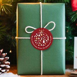 Elegantes Weihnachts-Party Festlicher Feiertag Min Runder Aufkleber