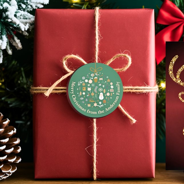 Elegantes Weihnachts-Party Festlicher Feiertag Min Runder Aufkleber (Von Creator hochgeladen)