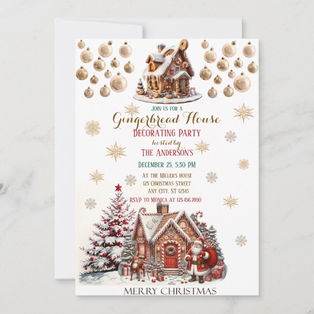 Elegantes Weihnachts-Party Modernes Einladung (Vorderseite)