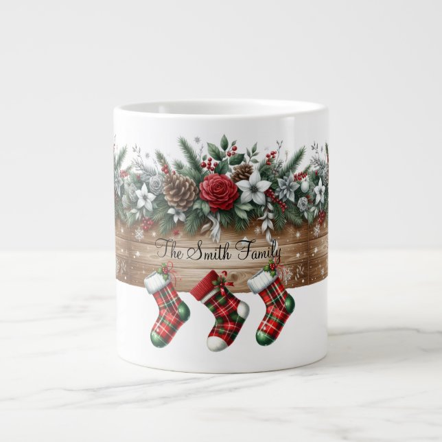 Elegantes Weihnachts-Party Modernes Jumbo-Tasse (Vorderseite)