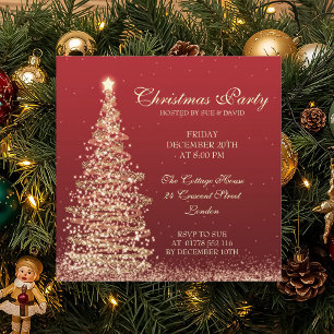 Elegantes Weihnachts-Party Rot Einladung