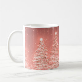 Elegantes Weihnachts-Party Sparkling Bäume Rose Go Kaffeetasse