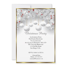 Elegantes Weihnachts-Party White Snow baubles