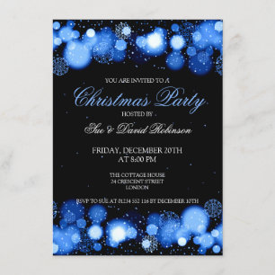 Elegantes Weihnachts-Party Winter Wonder Blue Einladung
