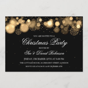 Elegantes Weihnachts-Party Winter Wonder Gold Einladung