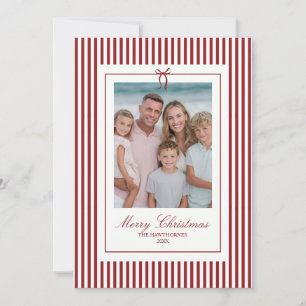 Elegantes Weihnachts-Schleifen-Familien-Holiday-Fo Feiertagskarte