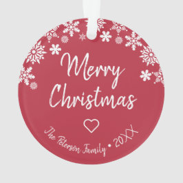 Elegantes Weihnachts-Schneeflocken-Foto Ornament