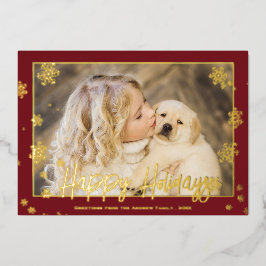 Elegantes Weihnachts-Script Happy Holidays Foto Folien Feiertagskarte