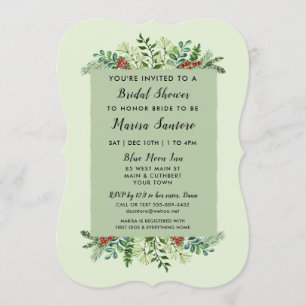 Elegantes Weihnachts-Winterurlaub-Brautparty Einladung