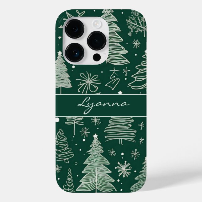 Elegantes Weihnachtsbaum Case-Mate iPhone Hülle (Rückseite)