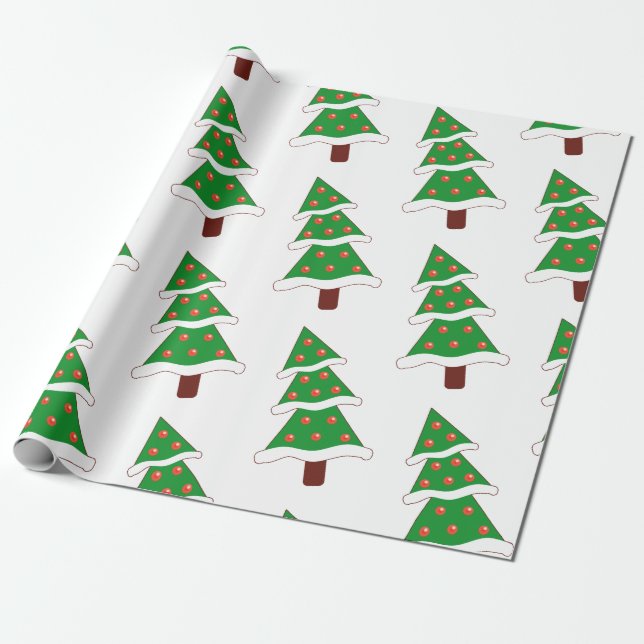Elegantes Weihnachtsbaum-Verpackungspapier! Geschenkpapier (Ungerollt)