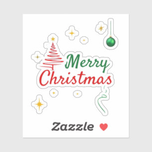 Elegantes Weihnachtsbaumdesign Aufkleber