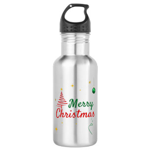 Elegantes Weihnachtsbaumdesign Edelstahlflasche