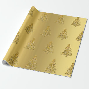 Elegantes Weihnachtsbaummuster Geschenkpapier