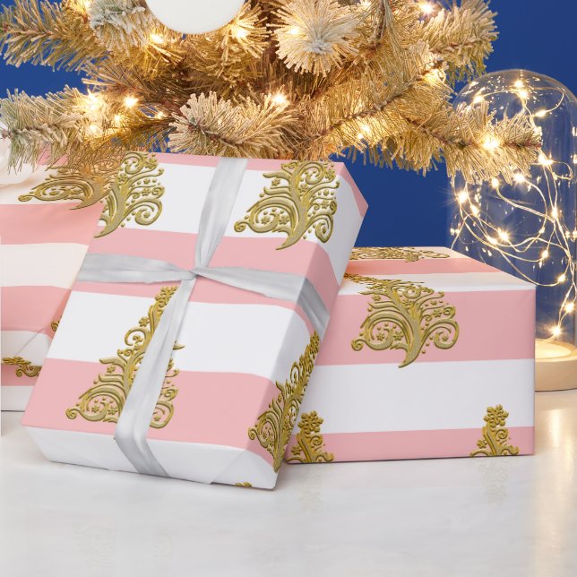 Elegantes Weihnachtsbaummuster Geschenkpapier (Feiertage)
