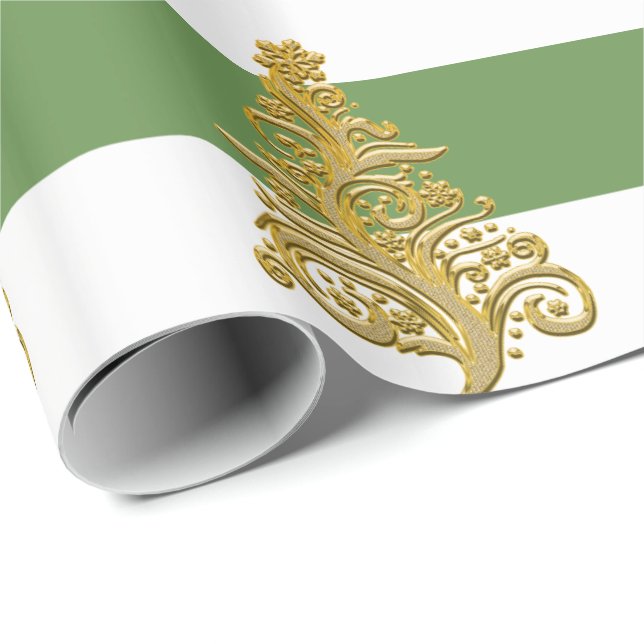 Elegantes Weihnachtsbaummuster Geschenkpapier (Rolleneckpunkt)
