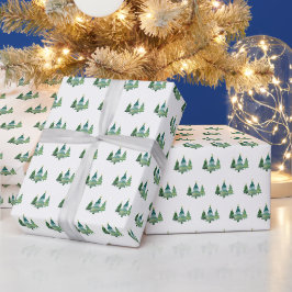 Elegantes Weihnachtsbaummuster Geschenkpapier