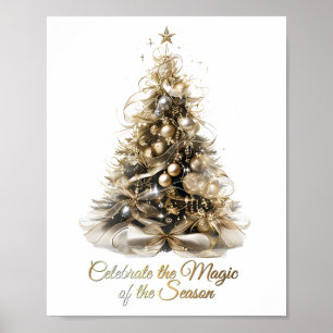 Elegantes Weihnachtsbaumposter Poster