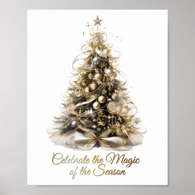 Elegantes Weihnachtsbaumposter Poster (Vorne)