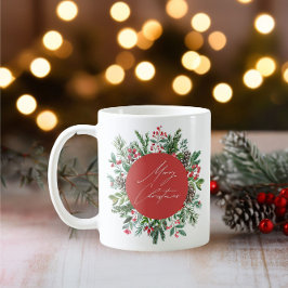 Elegantes Weihnachtsblatt Kaffeetasse