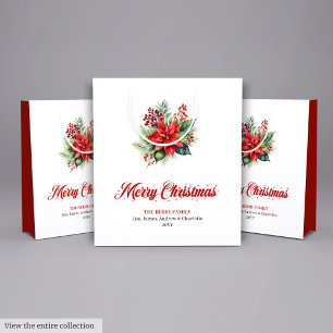 Elegantes Weihnachtsbouquet-Blumen-Geschenktasche Mittlere Geschenktüte