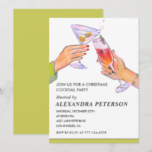 Elegantes Weihnachtscocktail-Party Einladung