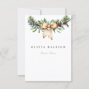 Elegantes Weihnachtsdekor Bridal Dusche Einladung