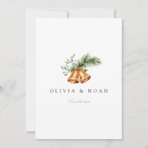 Elegantes Weihnachtsdekor Save the Date Hochzeitsk