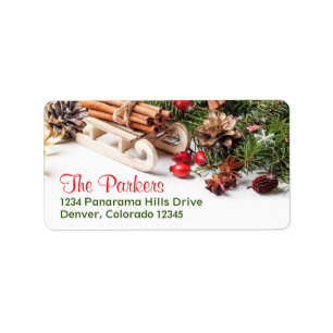 Elegantes Weihnachtsdekorations-Feiertags-Party Adressaufkleber
