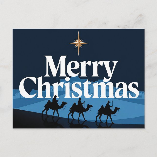 Elegantes Weihnachtsdesign - Der Stern von Bethleh Postkarte (Vorderseite)