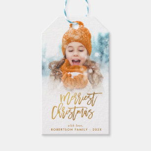 elegantes Weihnachtsfest-Foto Geschenkanhänger